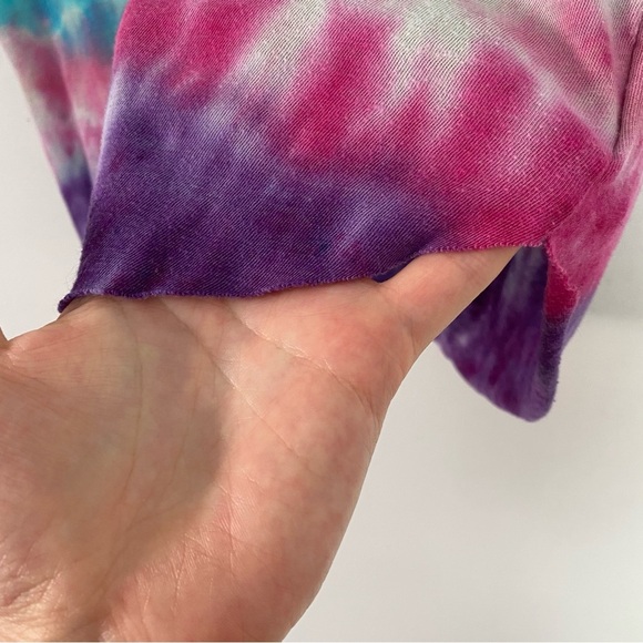 Free People Tie Dye Henley Tee Womens Size Small Pocket Short Sleeve FP Beach - Picture 8 of 10